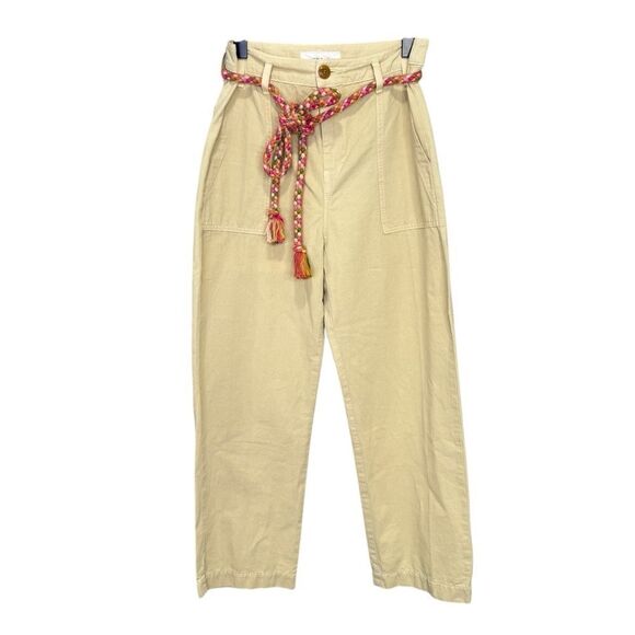 NEW The Great The Voyager Rope Belt Pant Khaki Rainbow Belt Size 28 - Picture 2 of 6